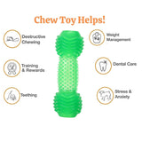 Basil Dumbbell Toy with Hollow Centre Toy For Dog - Green
