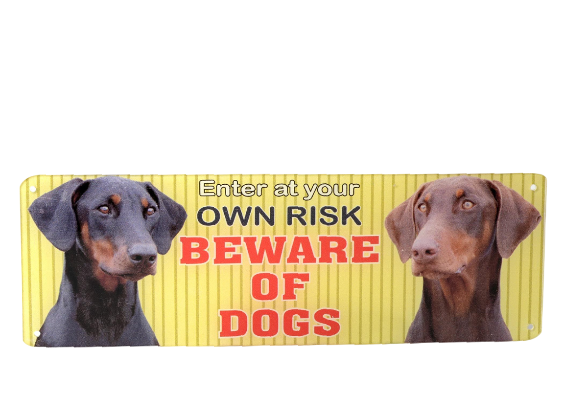 Kennel Sign Plate 'Beware of Dogs' - Size 4" X 12"