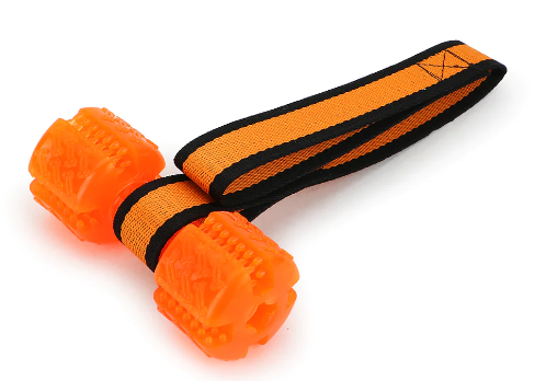Basil TPR Dumbell With Rope Dog Toy