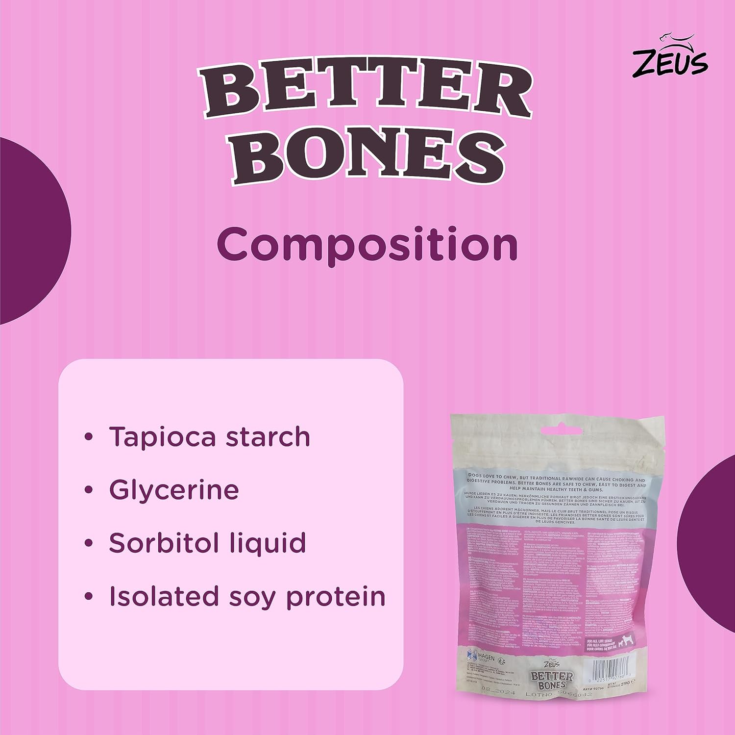 Zeus Better Bones Soft Dog Treats – Duck & Cranberry