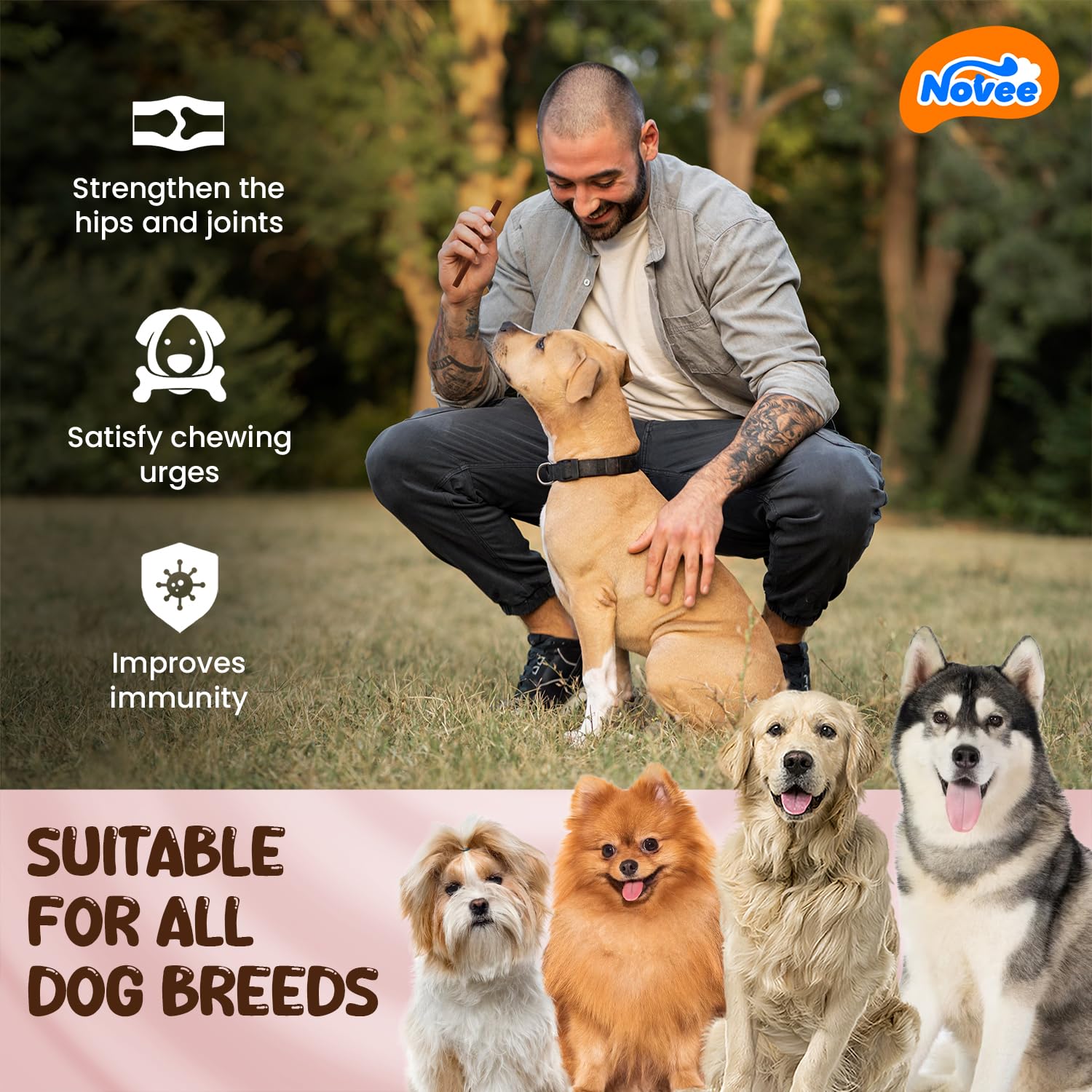 NOVEE : Liver Jerky Treats with Glucosamine - Training Dog Treats
