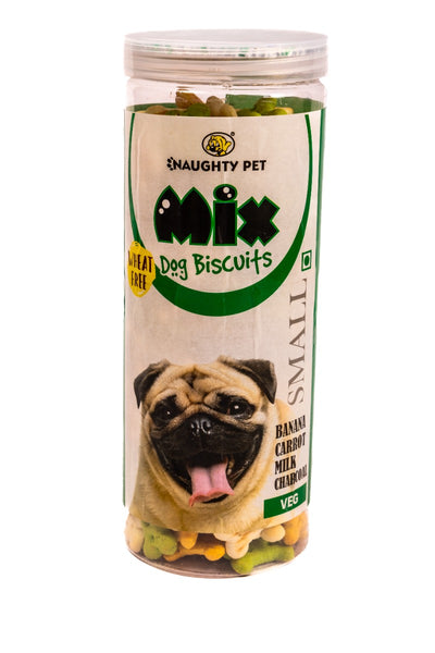 Naughty Pet Mix Vegetarian Wheat Free Dog Biscuits Small Breed Jar ShakeHands