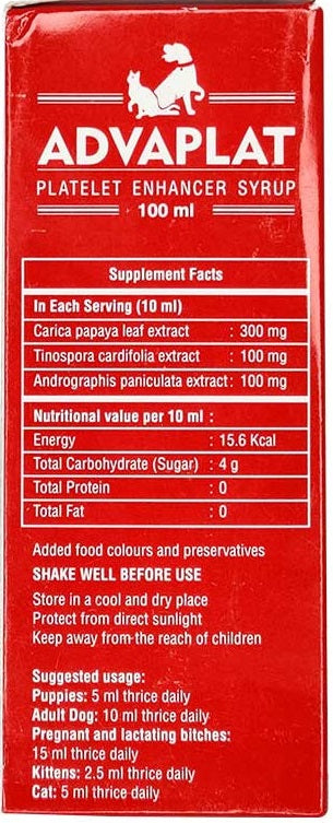 SavaVet Advaplat Platelet Enhancer Syrup for Dogs & Cats