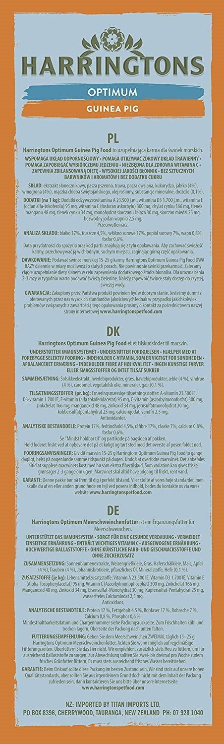 Harringtons The Natural Choice Optimum Guinea Pig Food