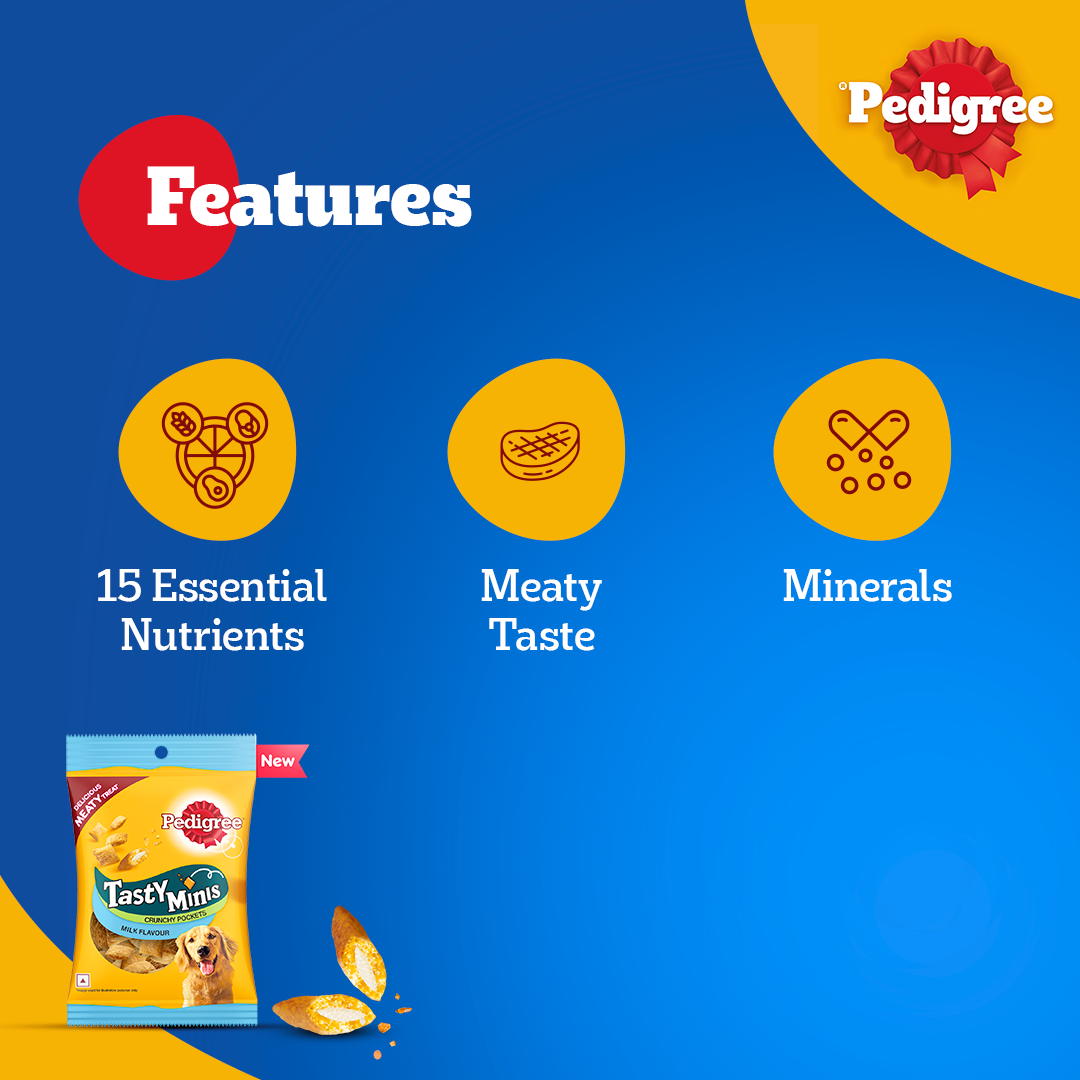 Pedigree Tasty Minis Crunchy Pockets Milk Flavour Dog Treat