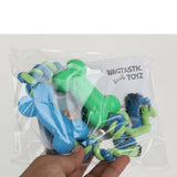 Basil Double TPR Bone On Rope Dog Chew Toy