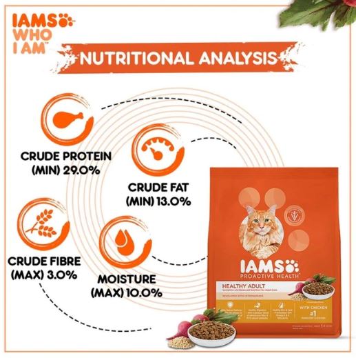 IAMS Proactive Health Healthy Adult With Chicken Dry Food For Cats