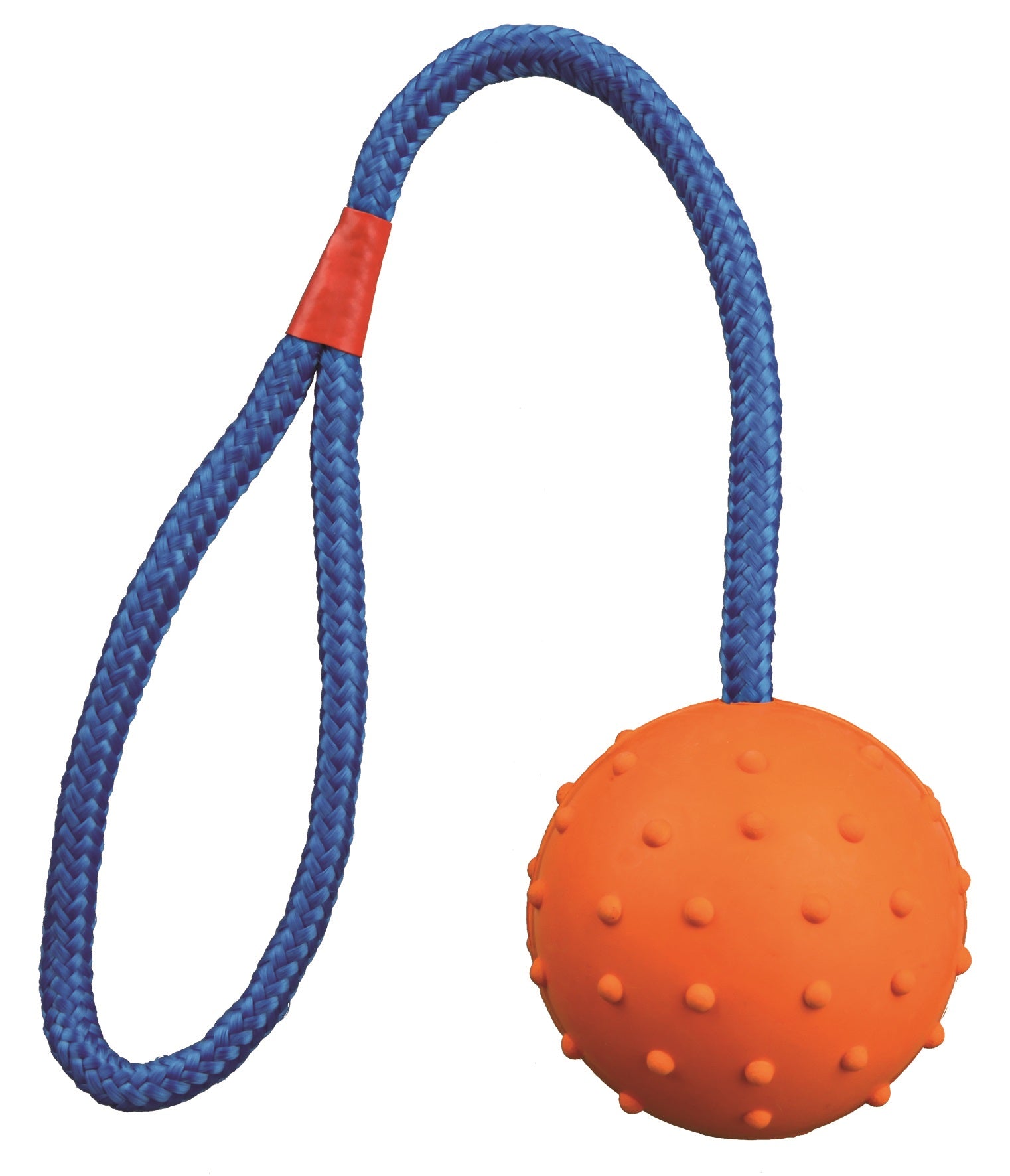 Trixie Ball On A Rope Natural Rubber - Orange
