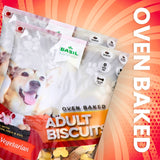 Basil Bone Shaped Adult Dog Biscuits