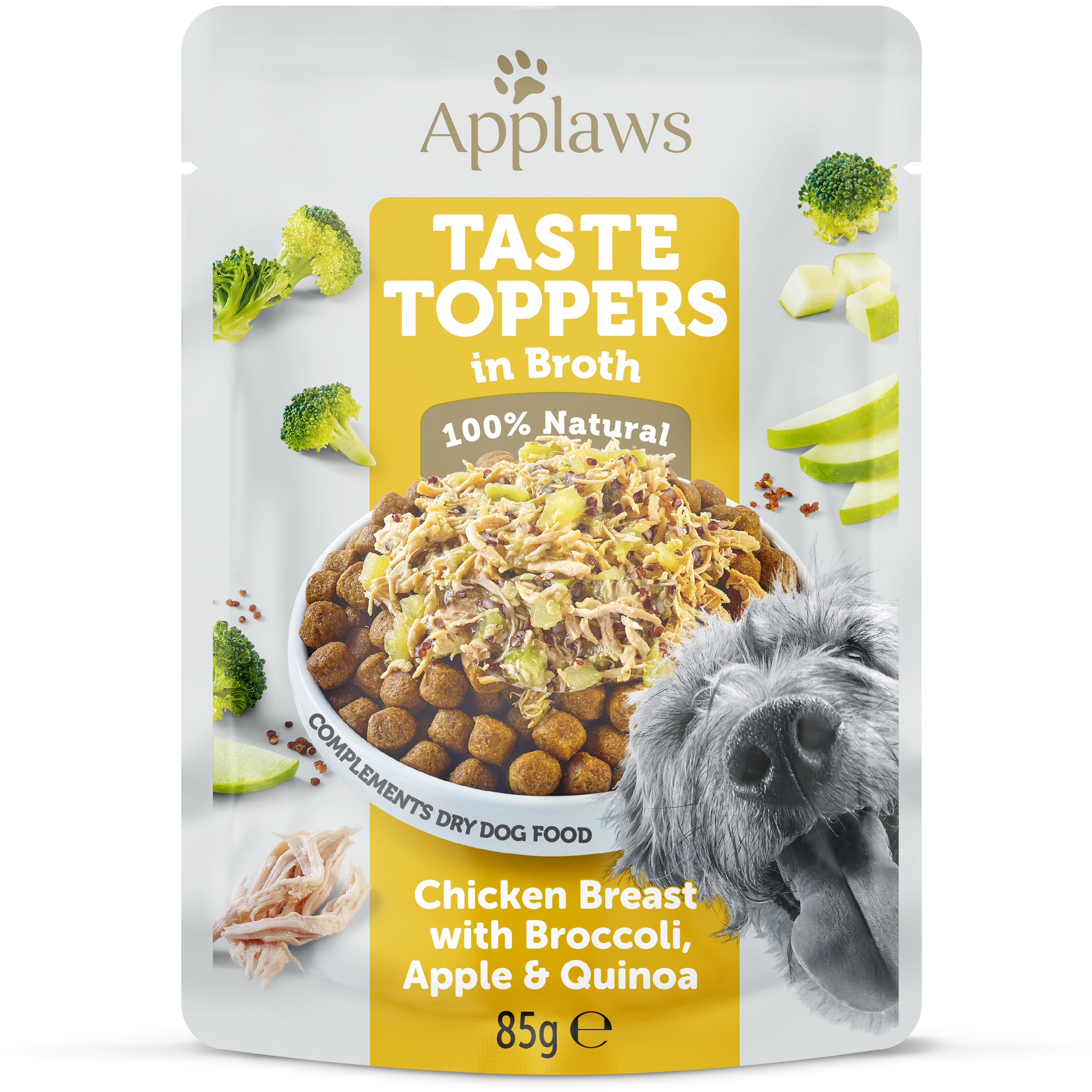 Applaws Taste Toppers Chicken Breast With Broccoli, Apple & Quinoa In Broth Pouch