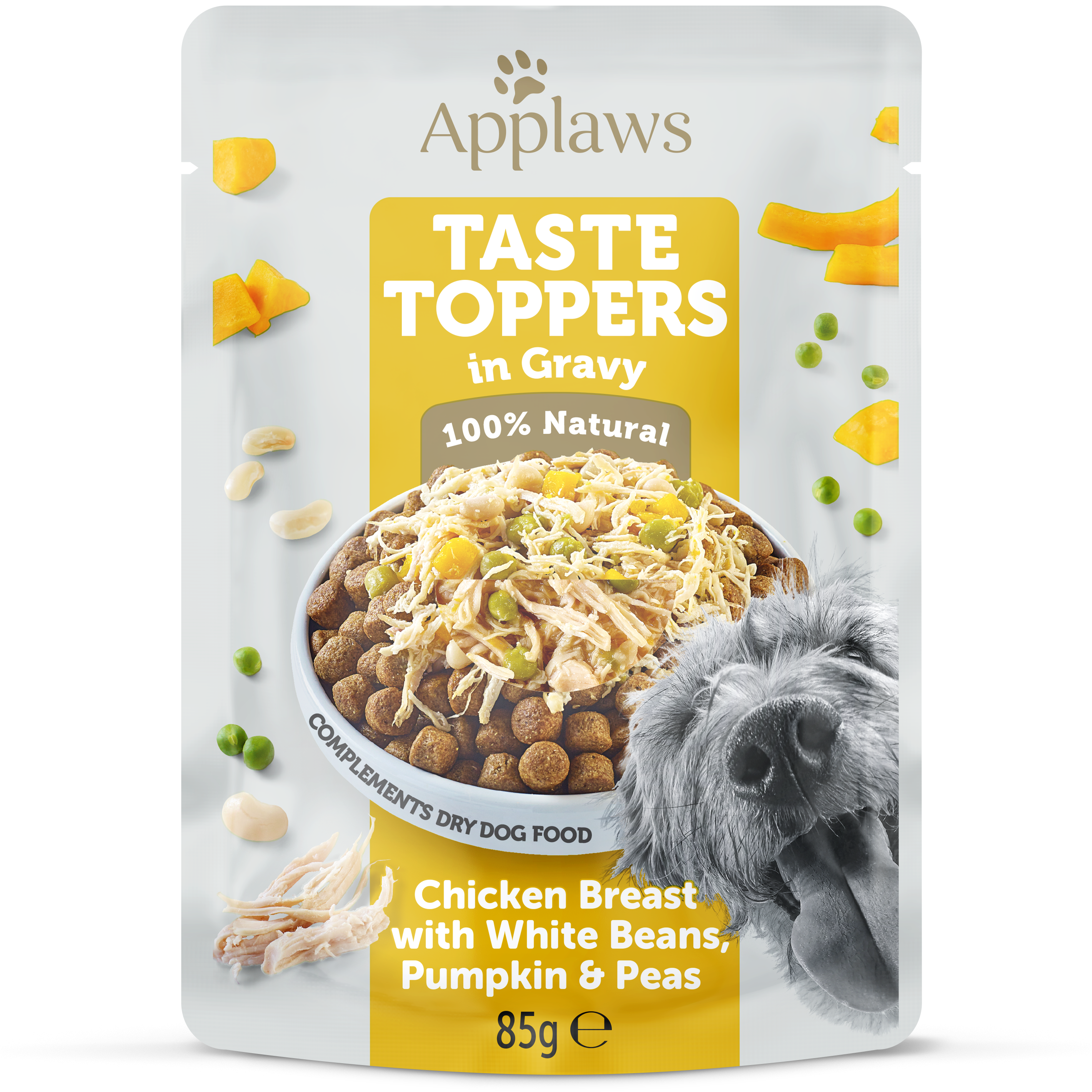 Applaws Taste Toppers Chicken Breast With White Beans, Pumpkin & Peas In Gravy Pouch