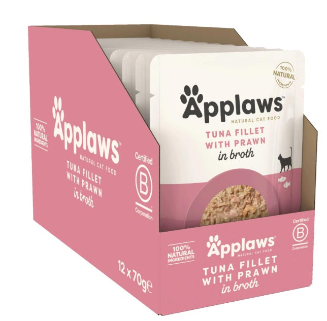 Applaws Tuna Fillet With Prawn In Broth Cat Pouch