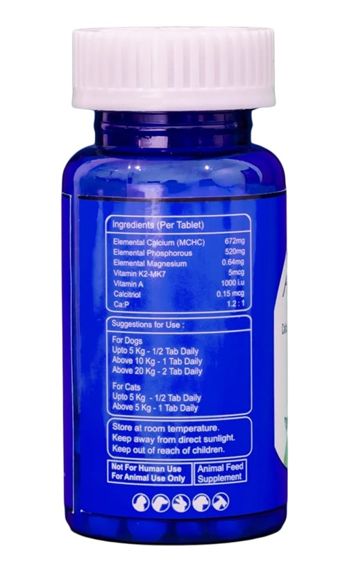 Areion Vet - AreioCal - Chewable Tablet Calcium & Vitamin Supplement for Dogs and Cats