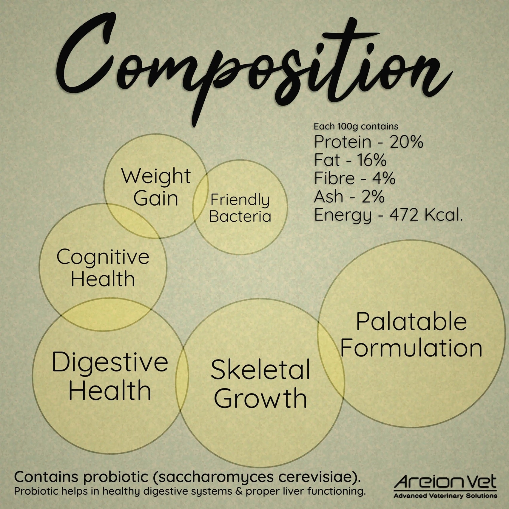 Areion Vet Areio Lac Enriched With Probiotics & DHA Weaning Diet Supplement For Puppy & Kitten