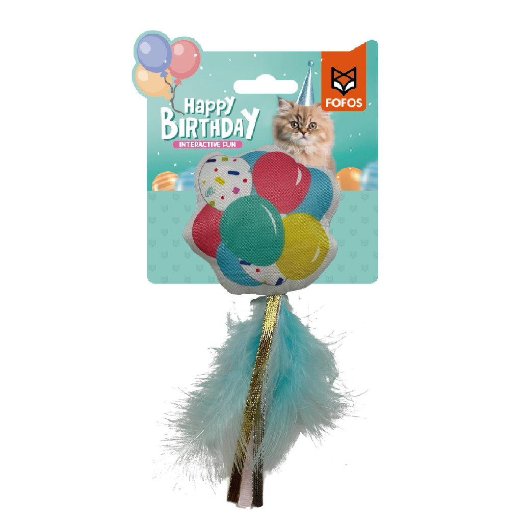 Fofos Birthday Balloon Cat Toy