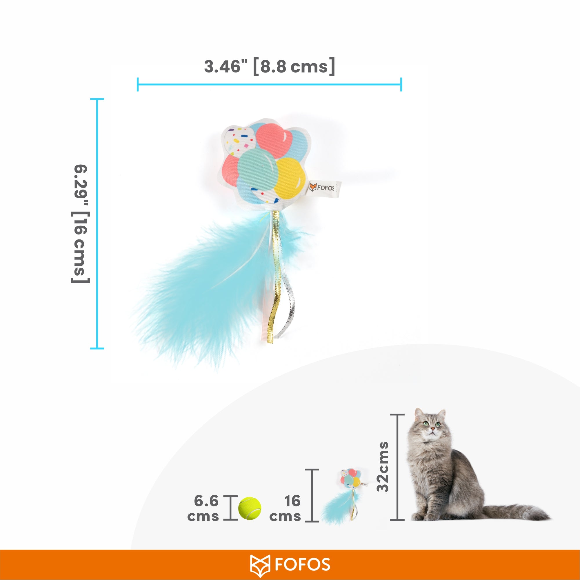 Fofos Birthday Balloon Cat Toy