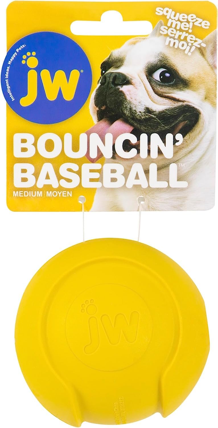 JW Pets Isqueak Bouncin Baseball Dog Toy