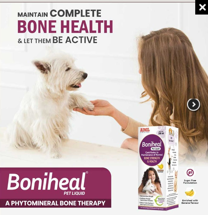 AIMIL Boniheal Pet Liquid - For Bone Health & Strength Supplement - Banana Flavored