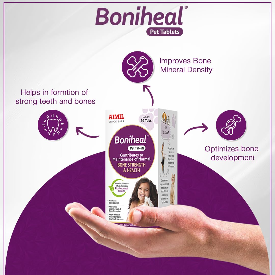 AIMIL Boniheal Pet Tablets - For Bone Strength & Health For Dogs & Cats