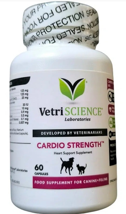 VetriScience Cardio Strength Heart Support Formula Capsules for Dogs & Cats