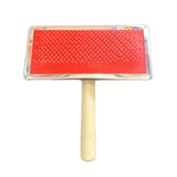 Smarty Pet Wooden Handle Slicker Brush - Red