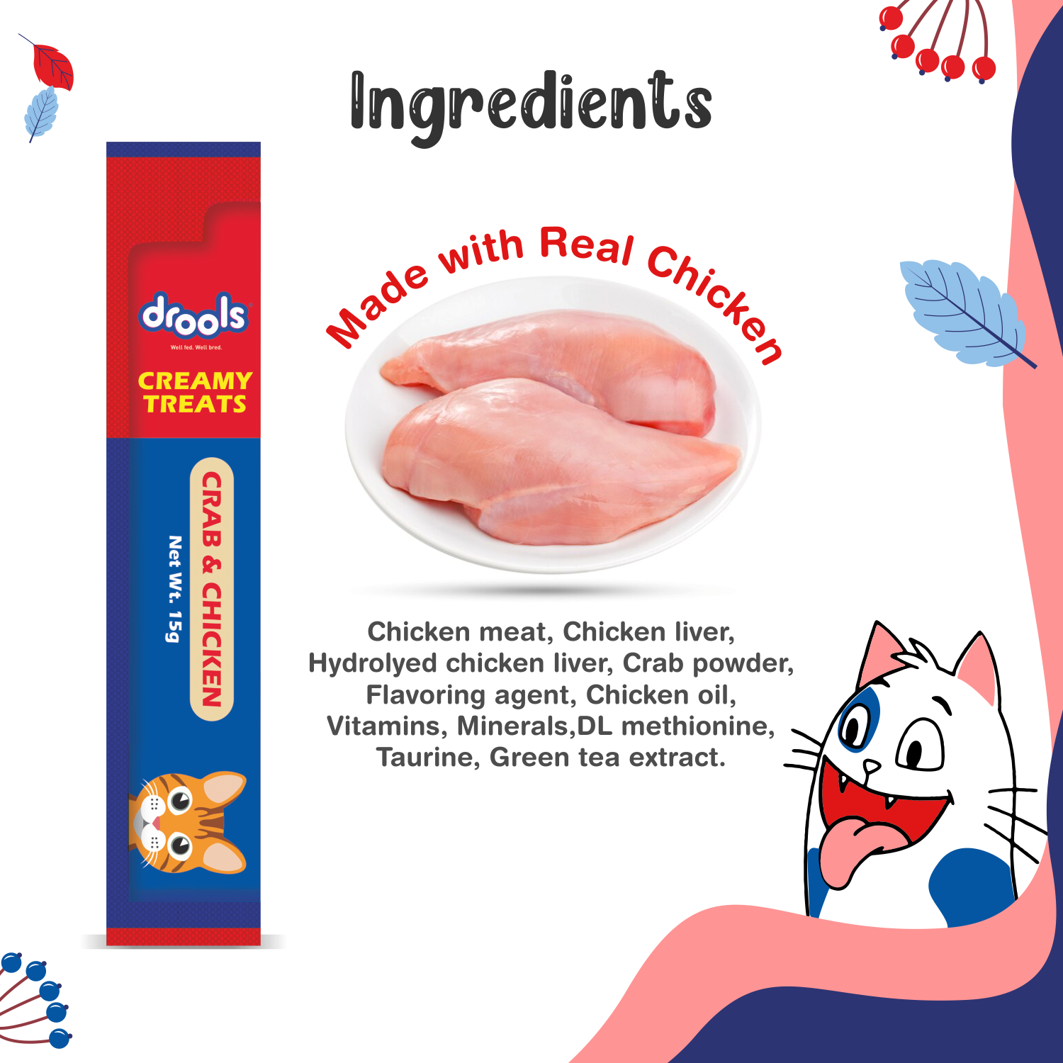 Drools Crab & Chicken Creamy Cat Treat Jar