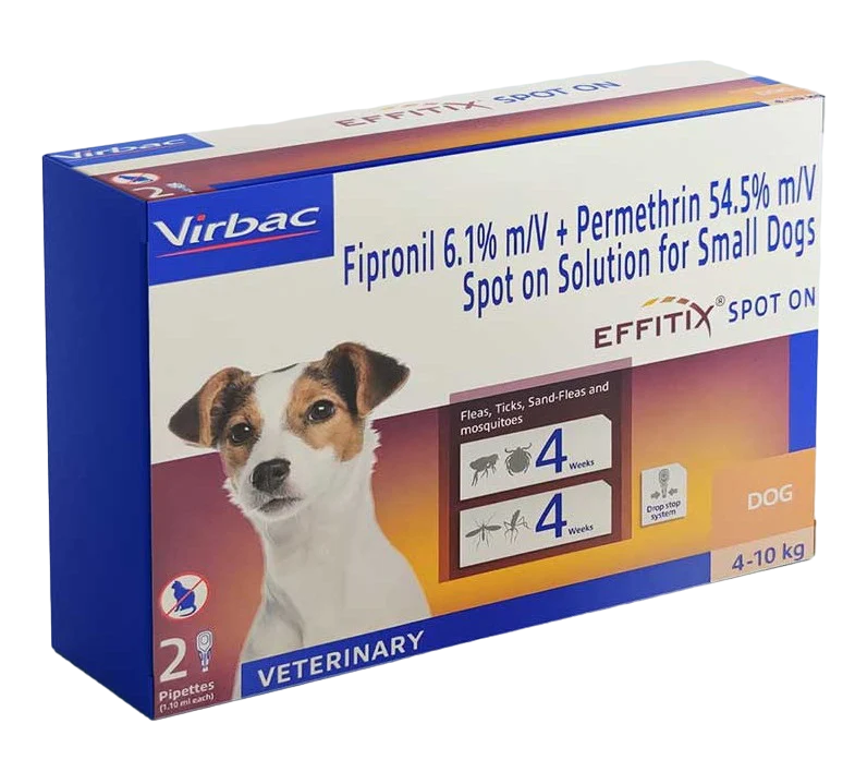 Virbac : Effitix Spot-On for Small Dogs (4–10 kg) – 2 Pipettes