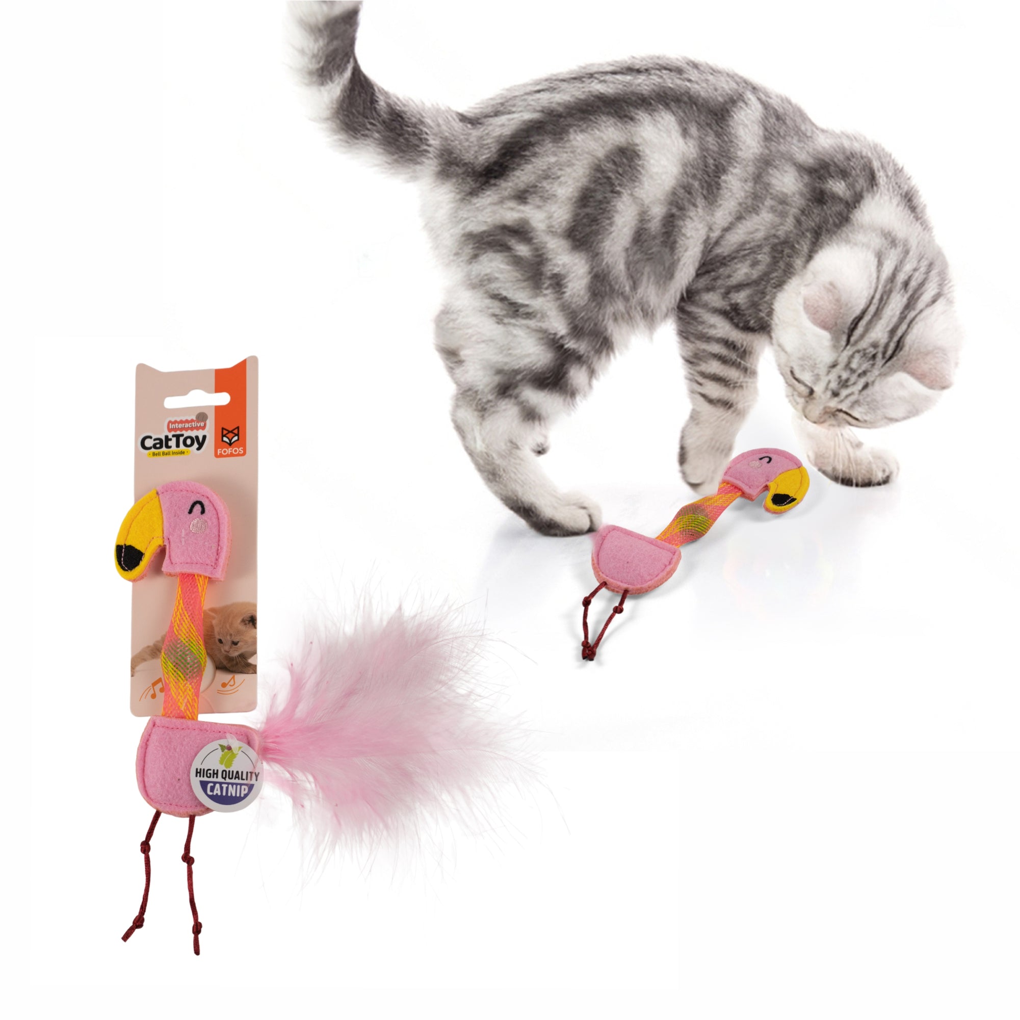 Fofos Cat Flick Flamingo Tube Toy
