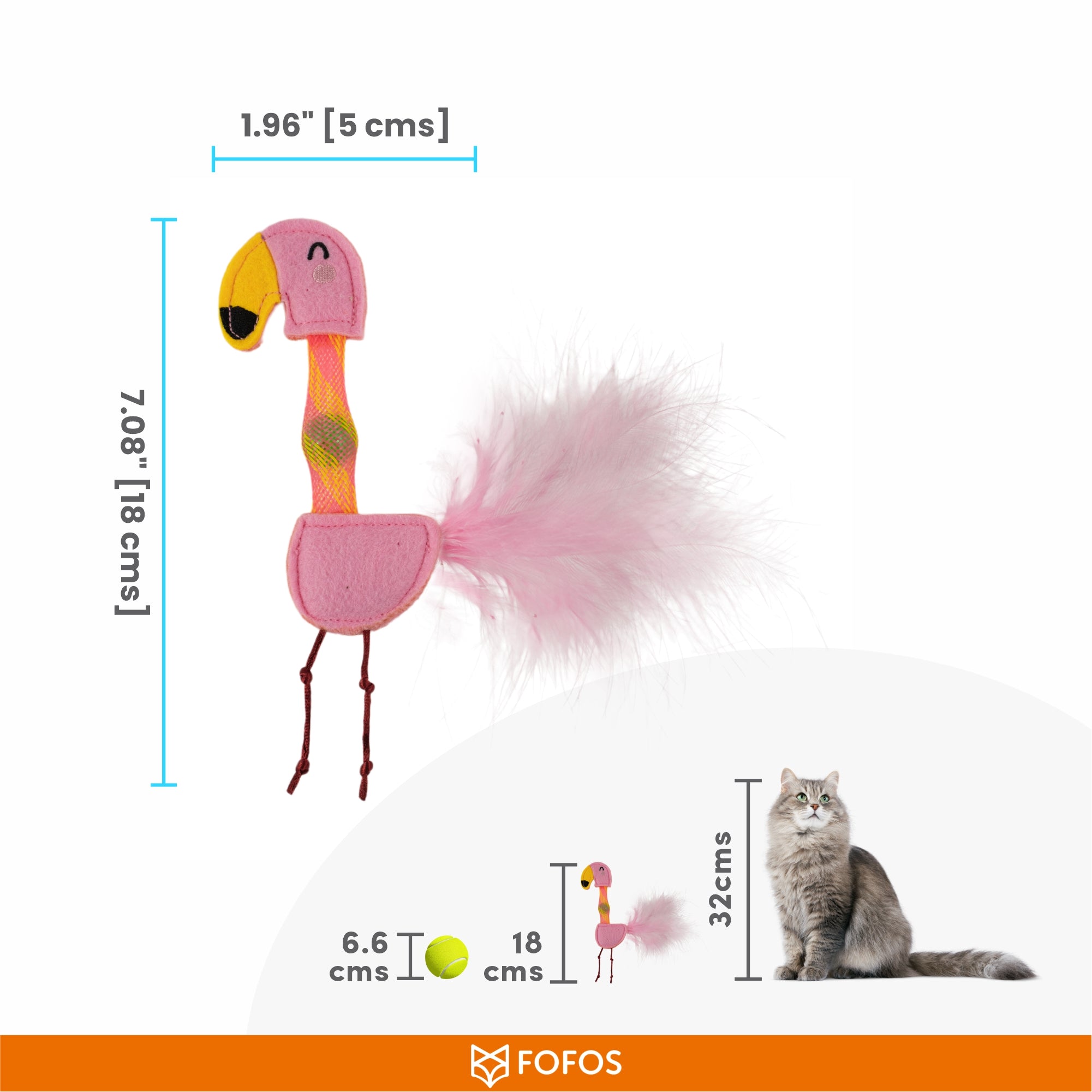 Fofos Cat Flick Flamingo Tube Toy