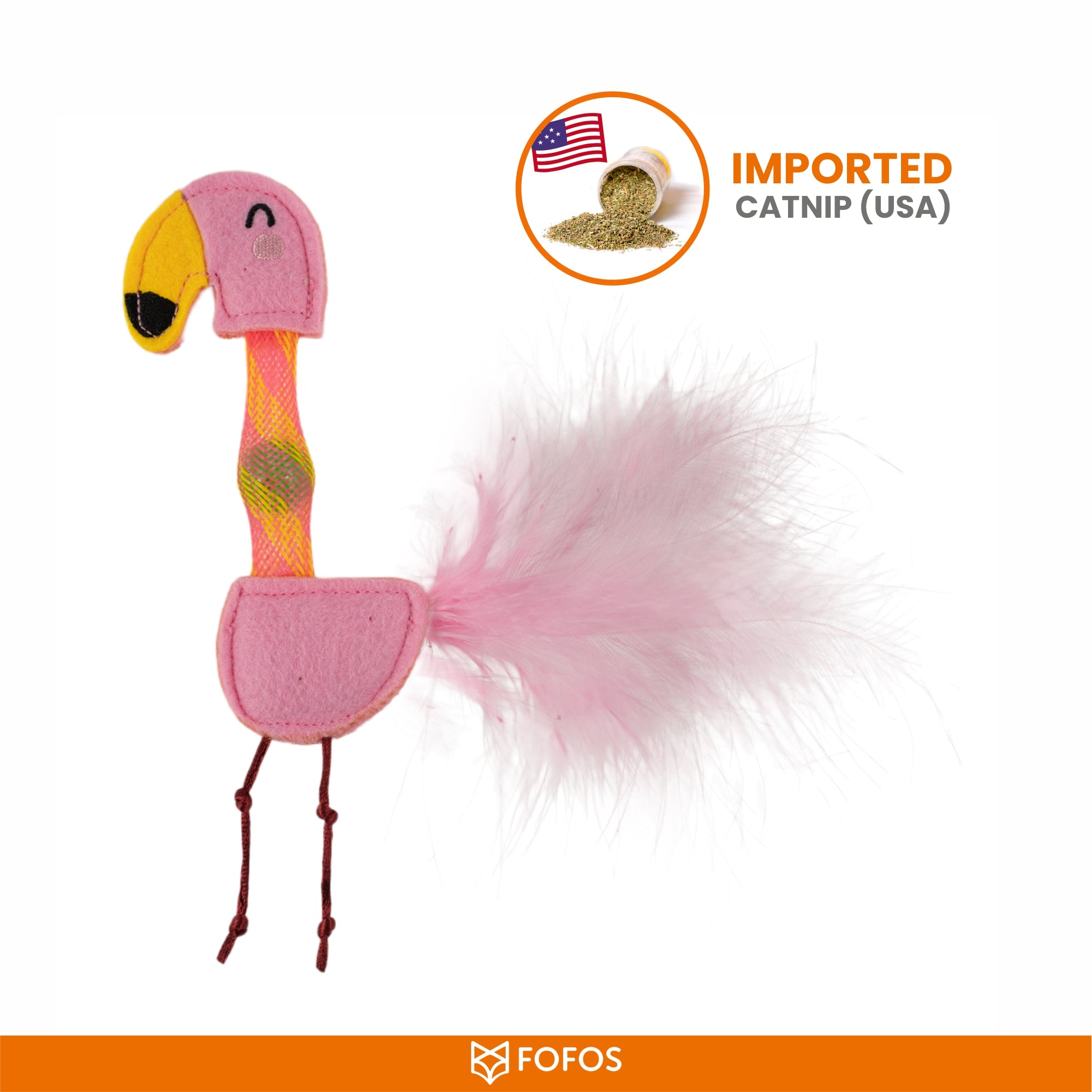 Fofos Cat Flick Flamingo Tube Toy
