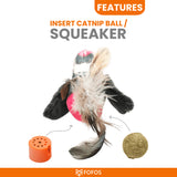 Fofos Black Bird With Catnip Balls Cat Toy