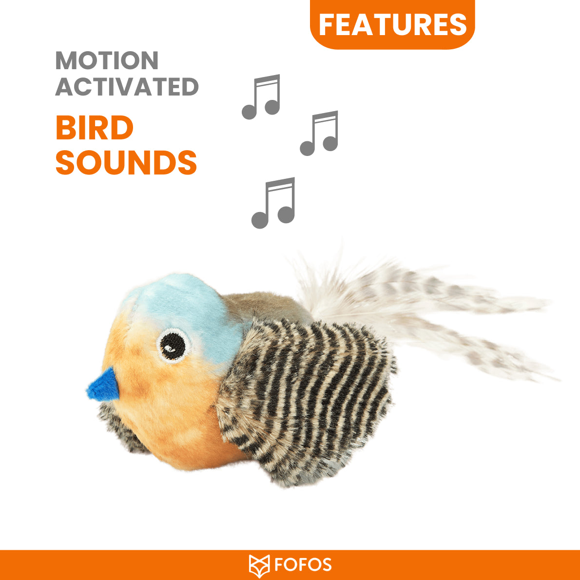 Fofos Blue Bird With Catnip Balls Cat Toy