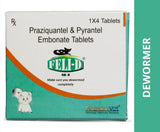 Areion Vet - Feli-D - Complete Deworming Solution for Cats Containing Praziquantel and Pyrantel Embonate Tablets 1x4