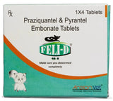 Areion Vet - Feli-D - Complete Deworming Solution for Cats Containing Praziquantel and Pyrantel Embonate Tablets 1x4