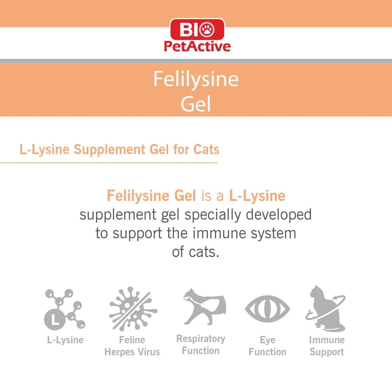 Bio PetActive: Felilysine Gel L-Lysine Gel For Cat - Immune Support Supplement