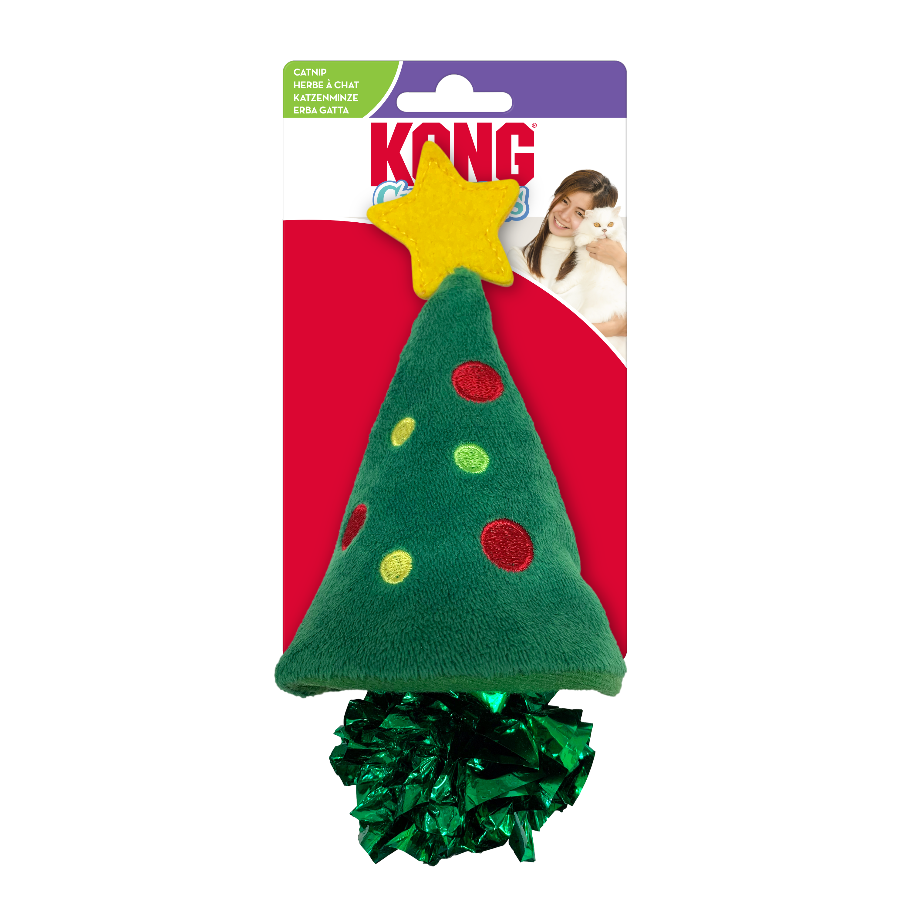 Kong Holiday Crackles Chrismaas Tree Cat Toy