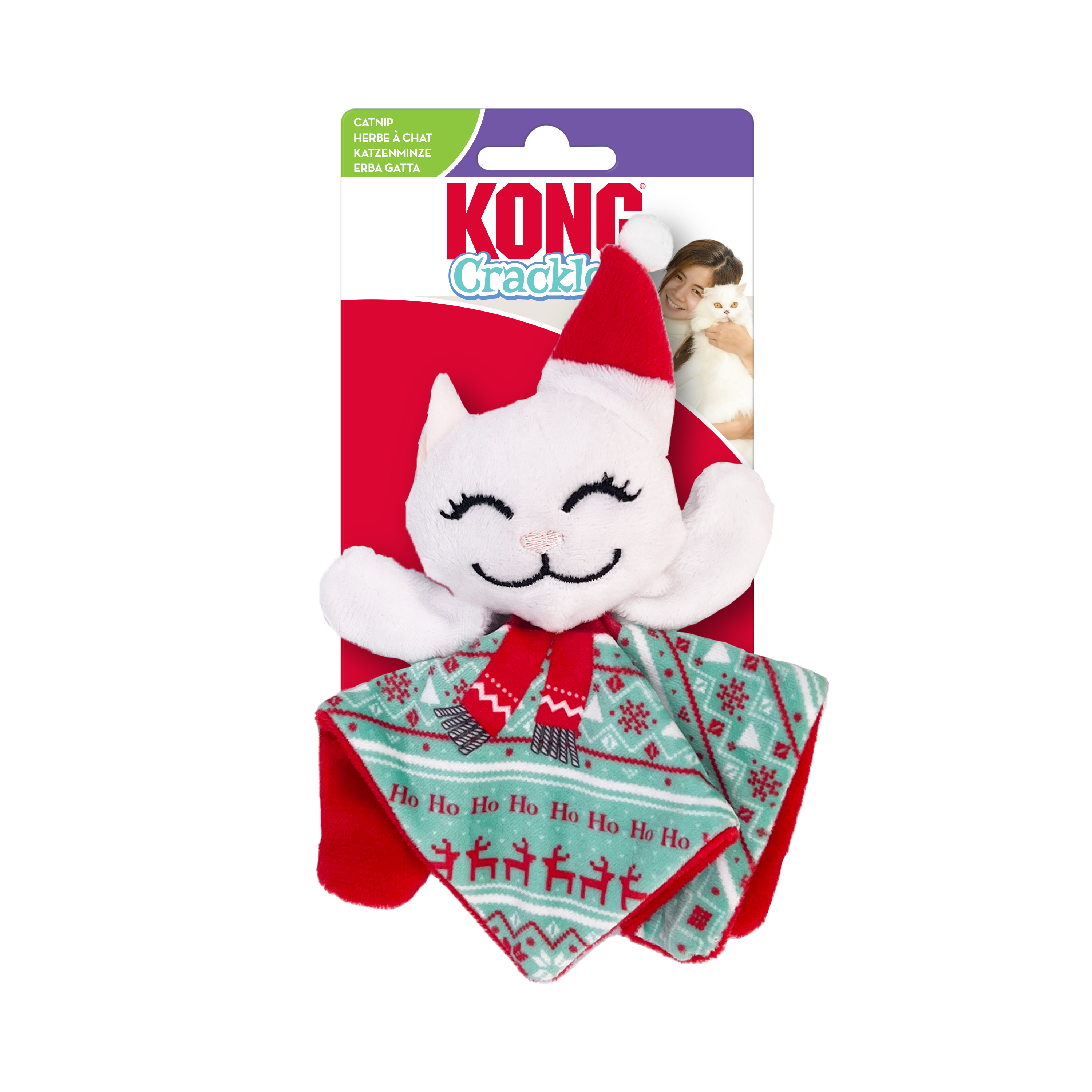 Kong Holiday Crackles Santa Kitty Cat Toy