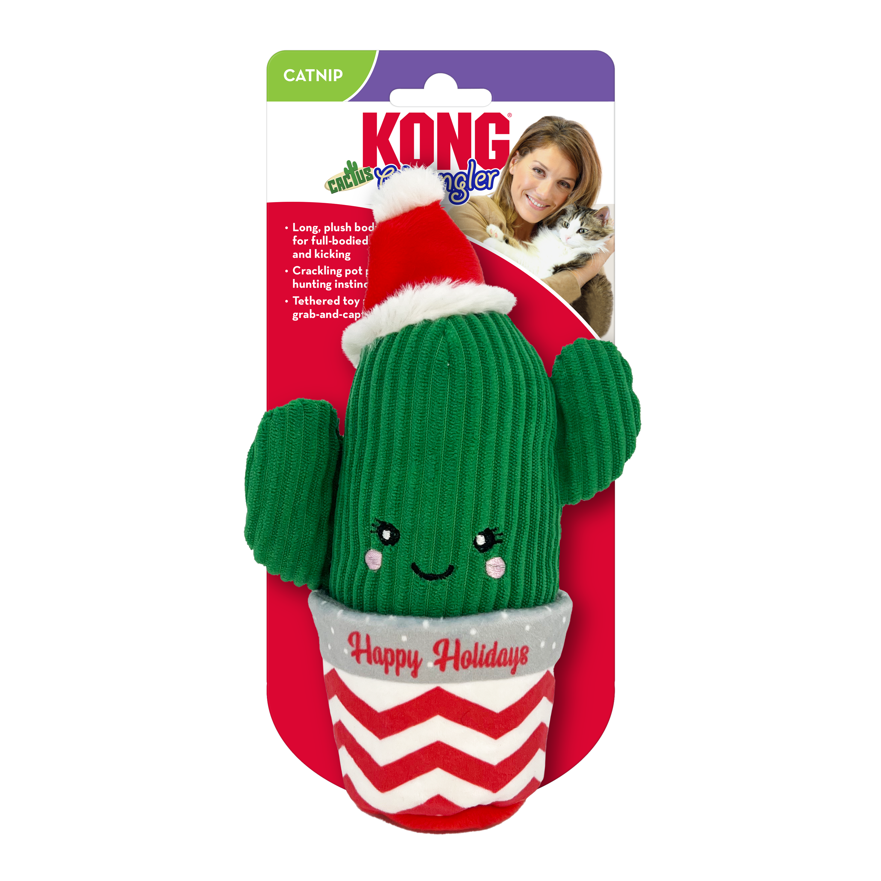 Kong Holiday Wrangler Cactus Cat Toy