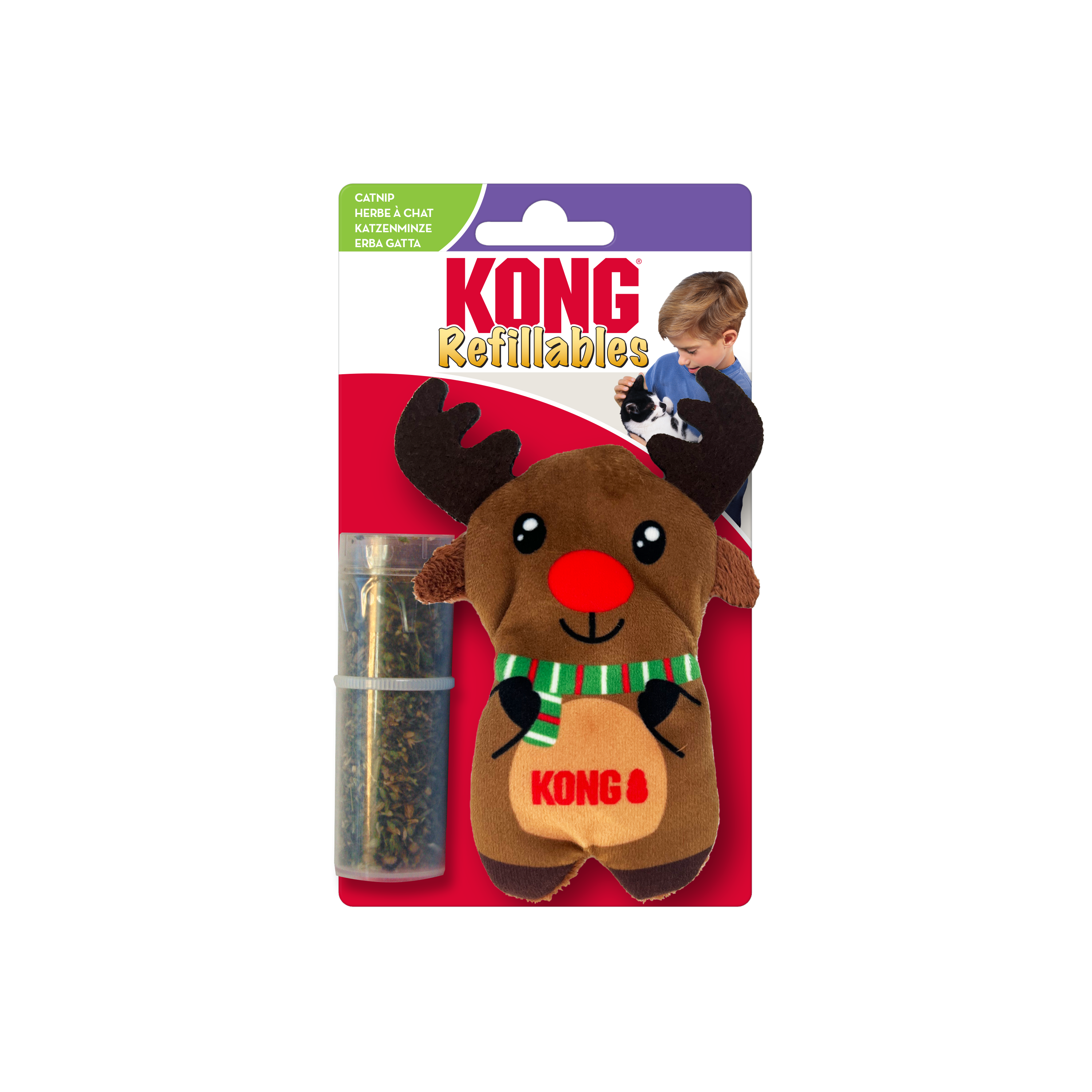 Kong Holiday Refillables Reindeer Cat Toy