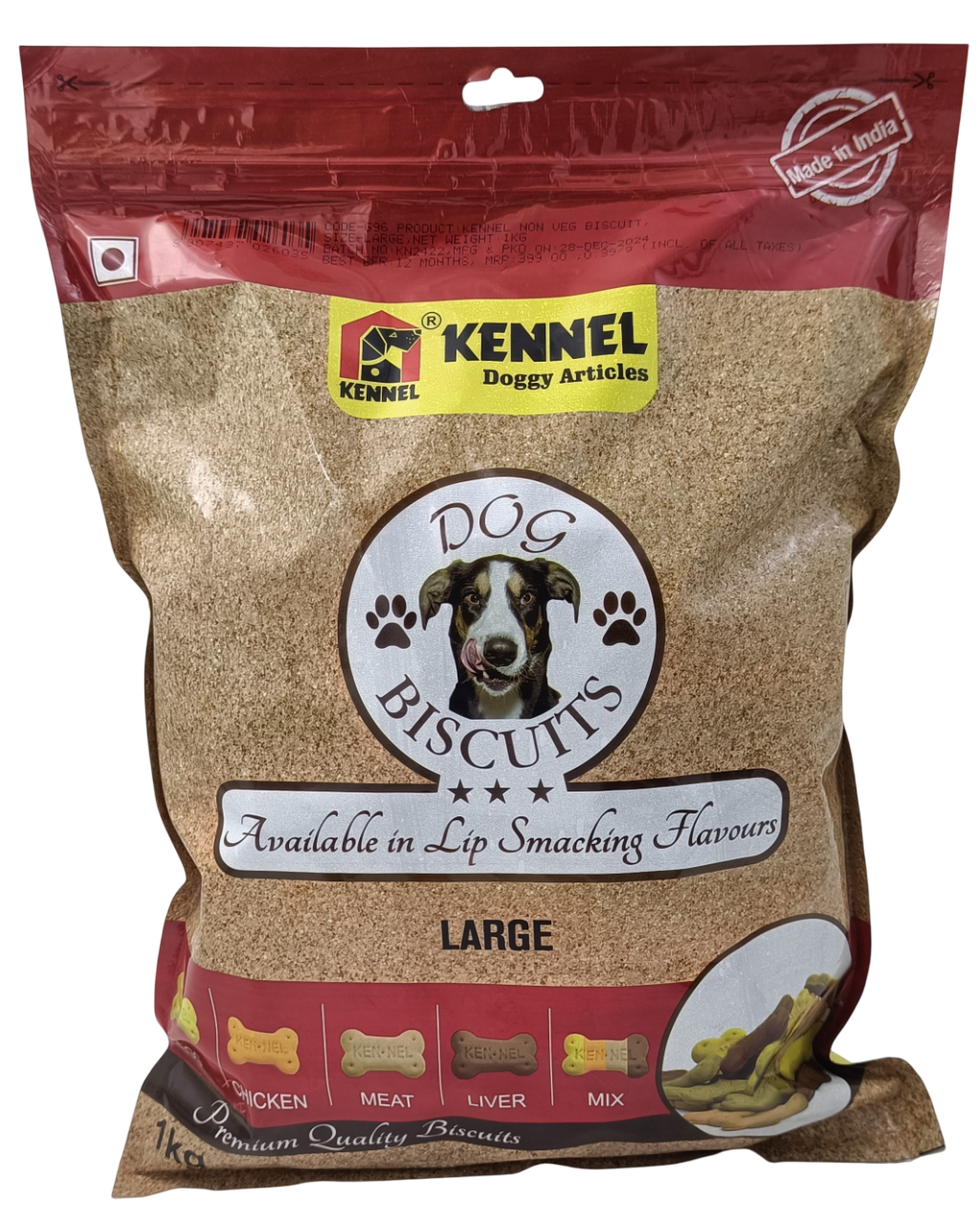 Kennel Premium Mix Non-Veg Dog Biscuits - Large