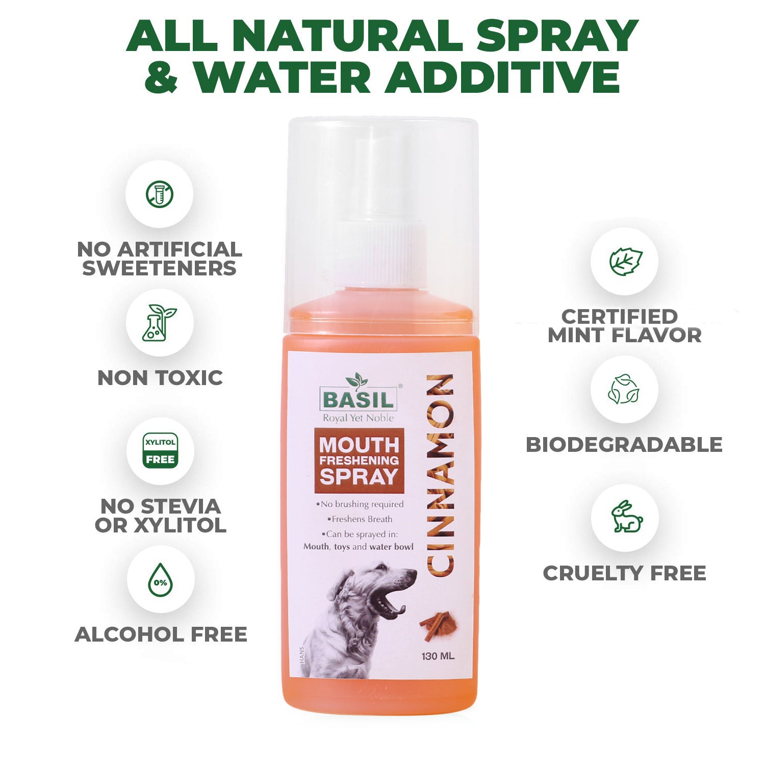 Basil: Mouth Freshening Spray - Cinnamon