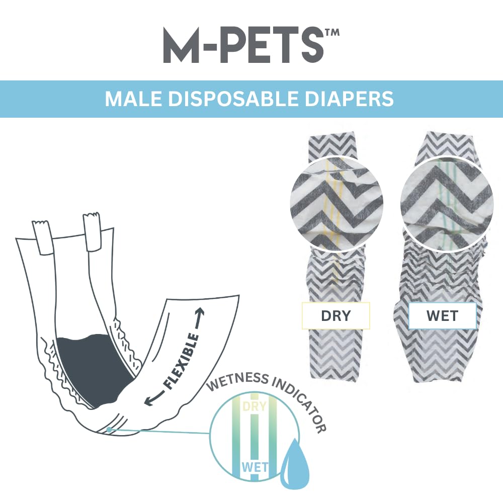 M- Pets Diapers For Male Dog Large