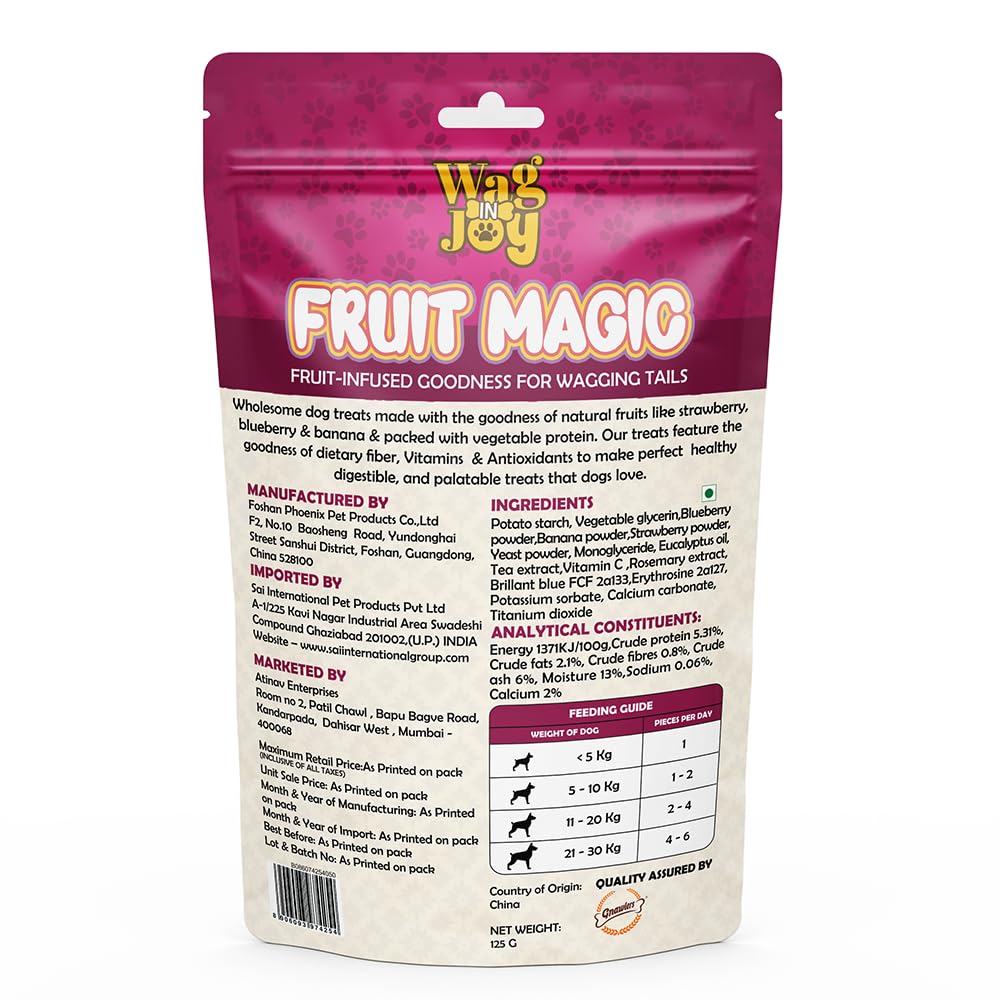 Wag In Joy: Fruit Magic Dog Treats – Strawberry, Blueberry & Banana