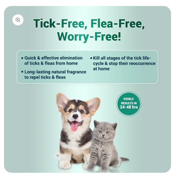Natural Remedies Nomoticks Anti Tick & Flea Home Spray for Dogs & Cats