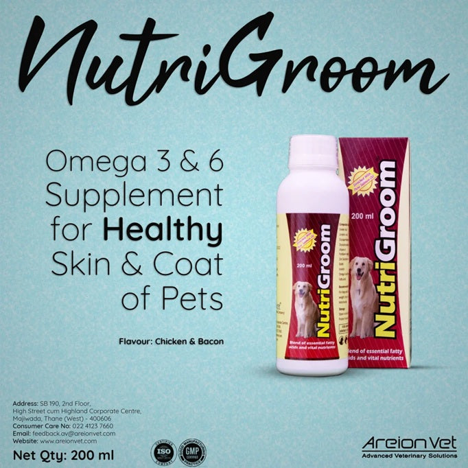Areion Vet - Nutrigroom - Complete Omega & Coat Care Supplement for Dogs
