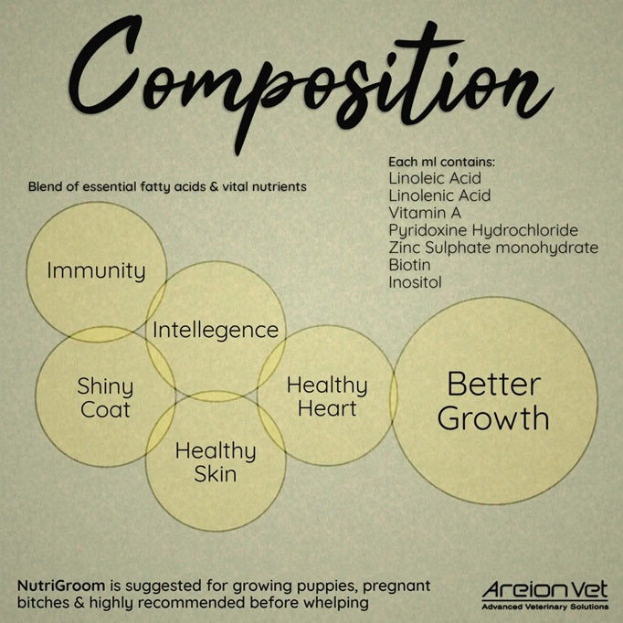 Areion Vet - Nutrigroom - Complete Omega & Coat Care Supplement for Dogs