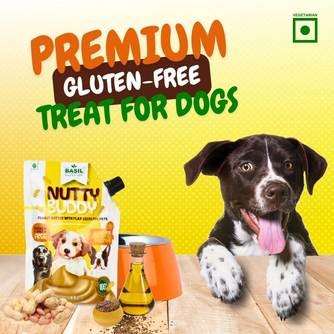Basil : Nutty Buddy Peanut Butter with Flax Seeds for Dogs & Puppies