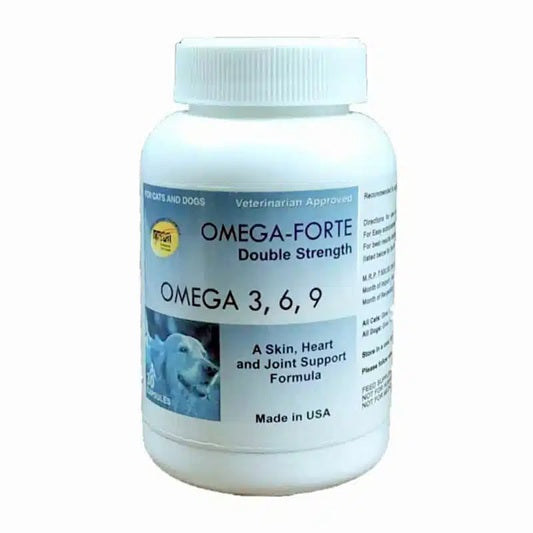 Omega-Forte : Double Strength – Omega 3, 6, 9 Capsules for Dogs & Cats