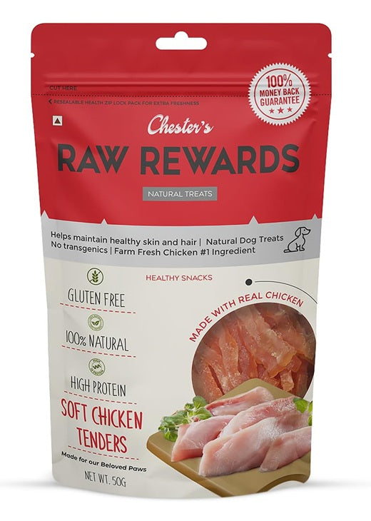 Chester’s : Raw Rewards Soft Chicken Tenders Natural Dog Treats