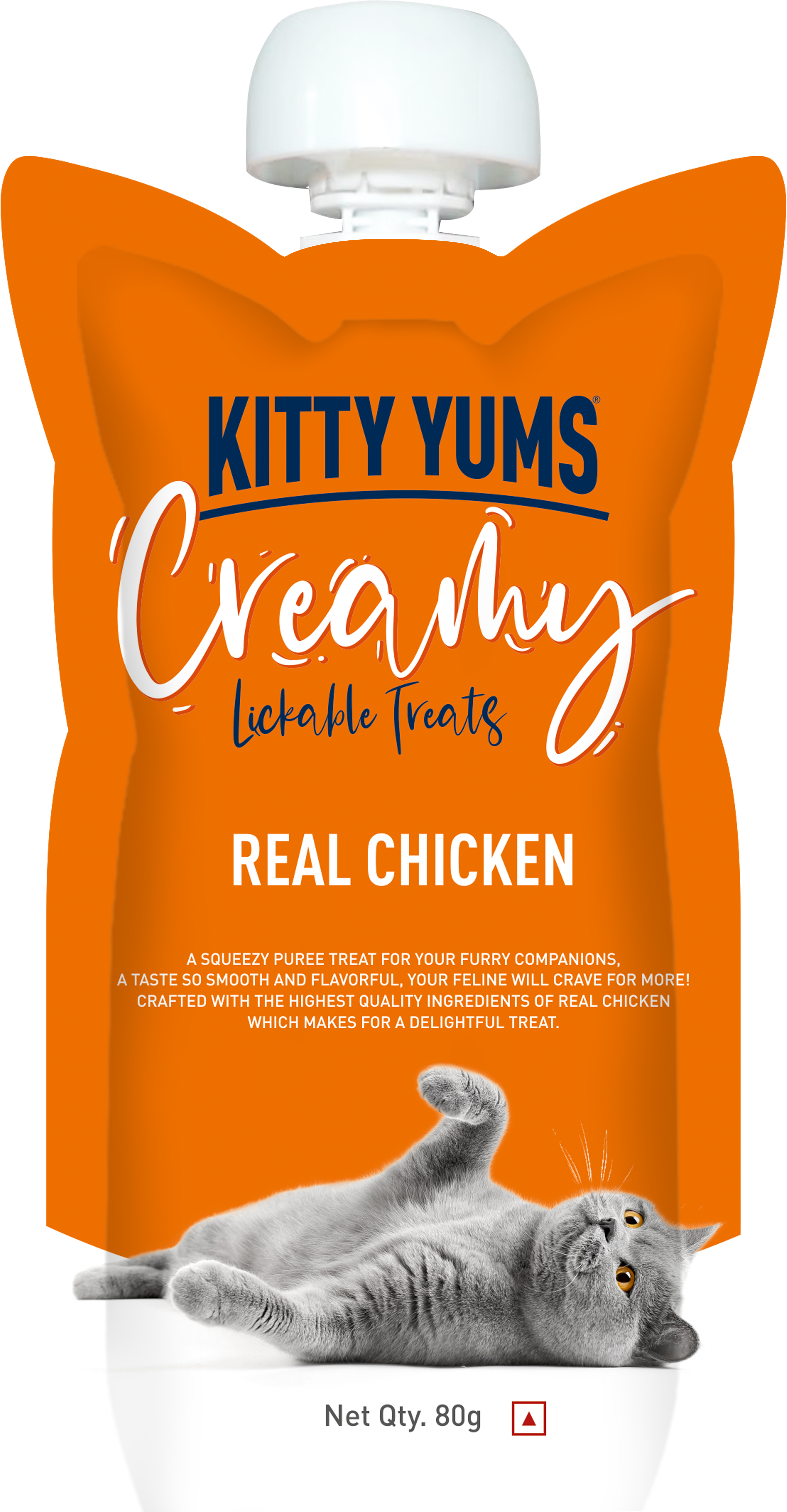 Kitty Yums : Creamy Lickable Cat Treat – Real Chicken Squeeze Tube
